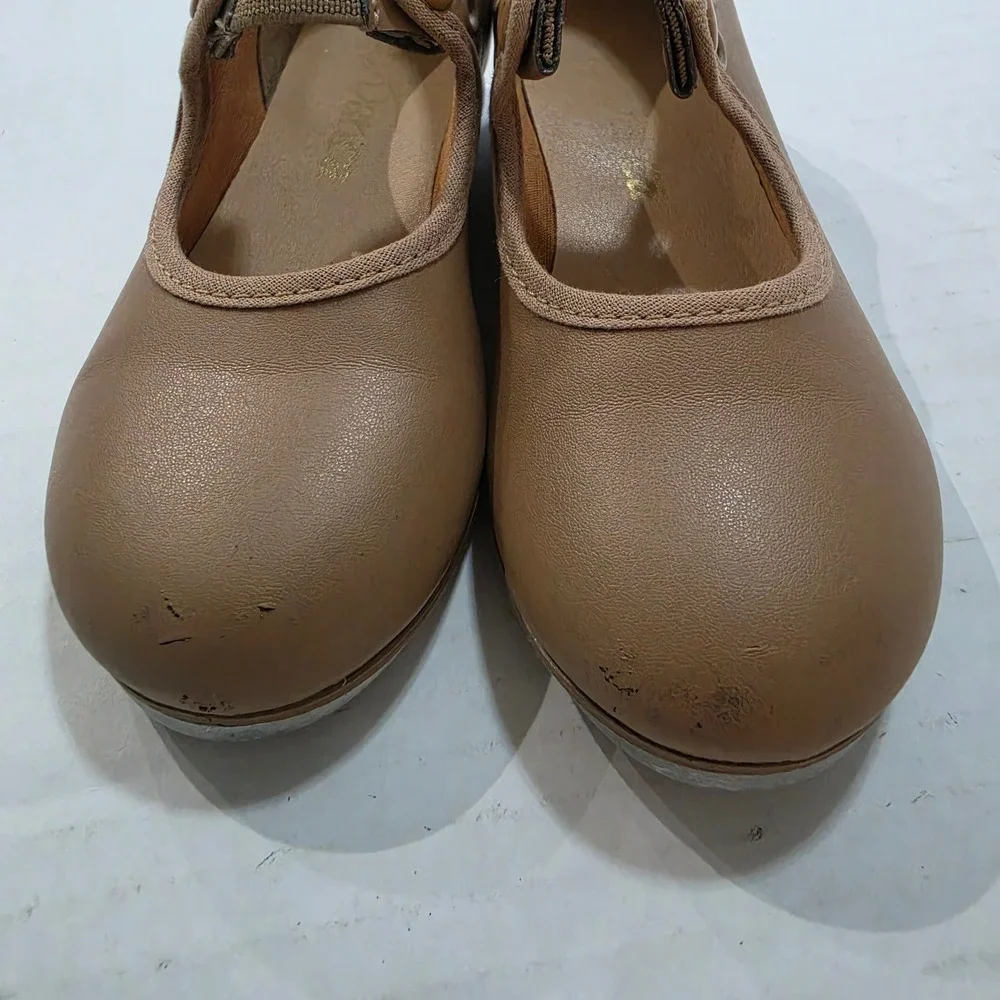 So Danca TA35 Tan Mary Jane Tap Shoes Kids Size 9S Snap Elastic Strap